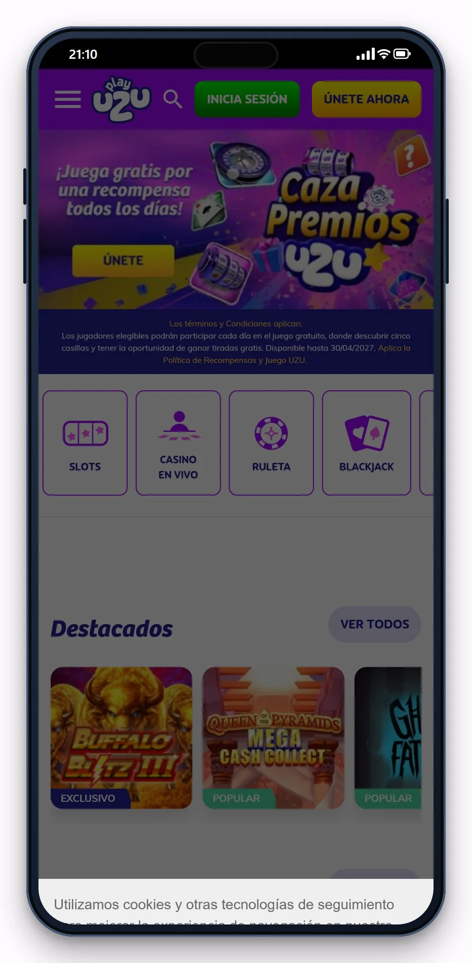 casinos que aceptan cashlib: PlayUZU en móvil, lobby