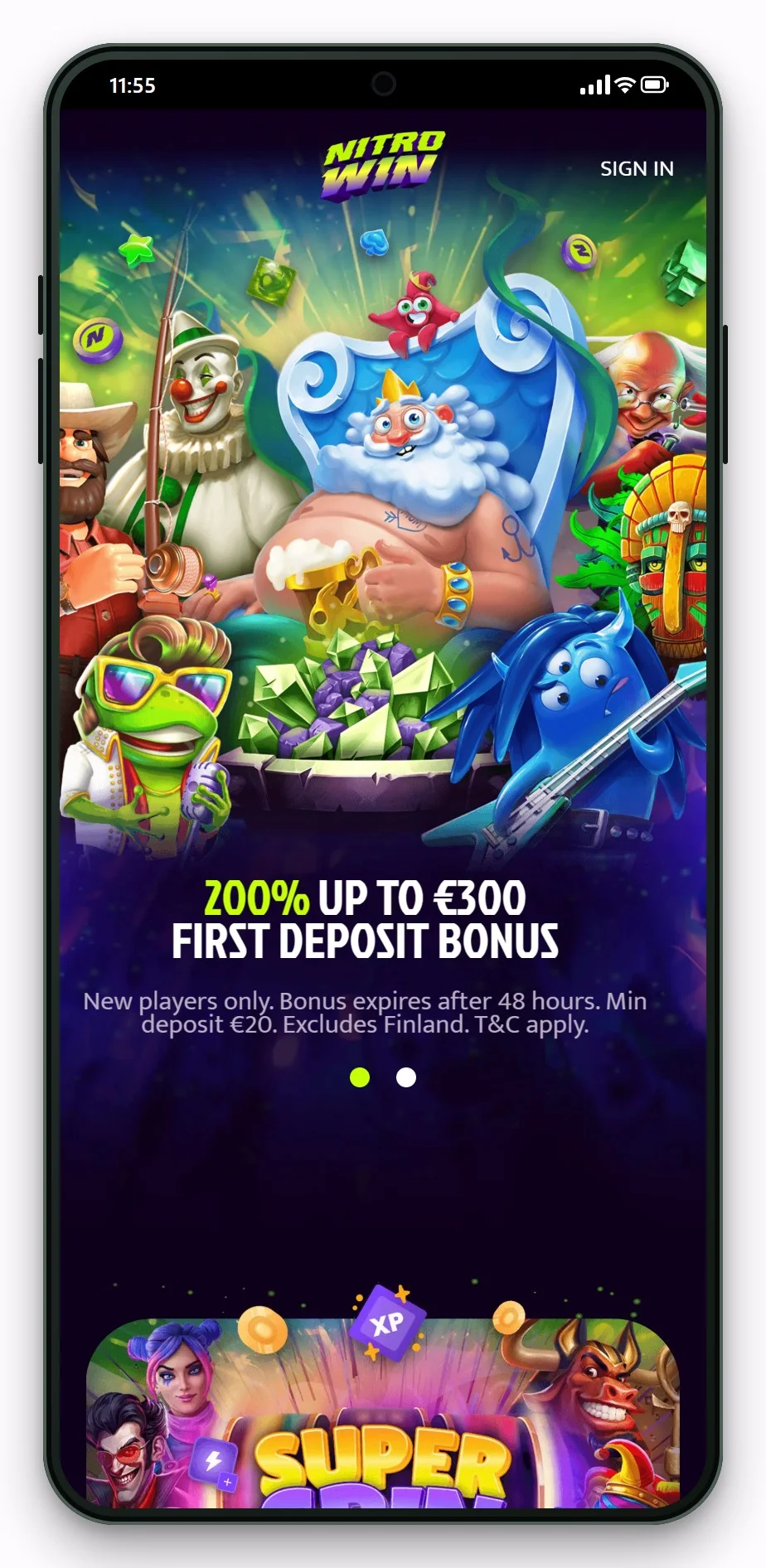 casino som accepterar cashlib: Nitro Win i mobilen